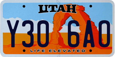 UT license plate Y306AO