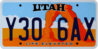 UT license plate Y306AX
