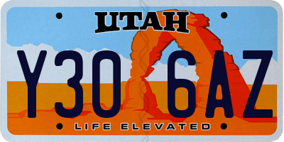 UT license plate Y306AZ