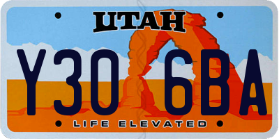 UT license plate Y306BA
