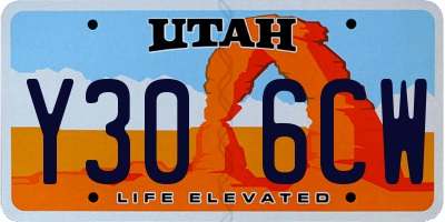 UT license plate Y306CW