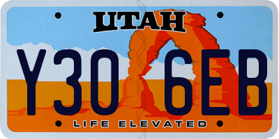 UT license plate Y306EB