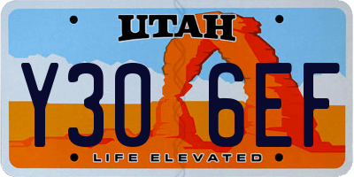 UT license plate Y306EF