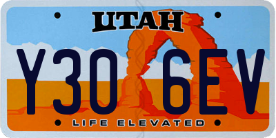 UT license plate Y306EV