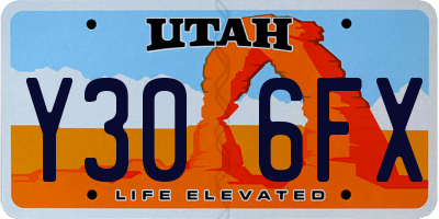 UT license plate Y306FX