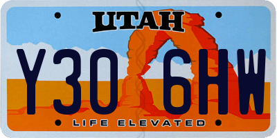 UT license plate Y306HW