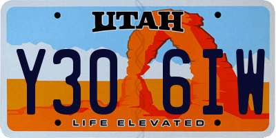 UT license plate Y306IW