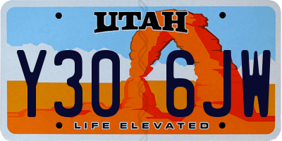 UT license plate Y306JW