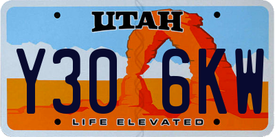UT license plate Y306KW