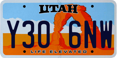 UT license plate Y306NW