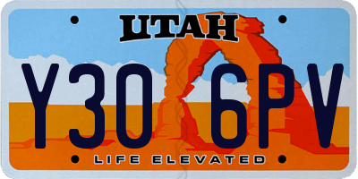 UT license plate Y306PV