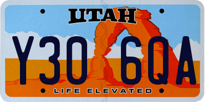 UT license plate Y306QA