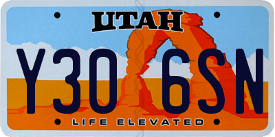 UT license plate Y306SN
