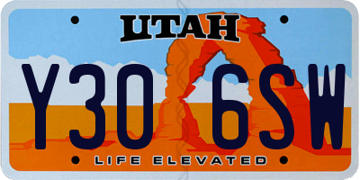 UT license plate Y306SW