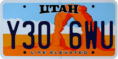 UT license plate Y306WU