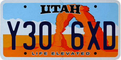 UT license plate Y306XD