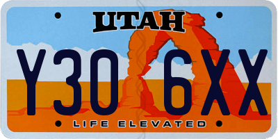 UT license plate Y306XX
