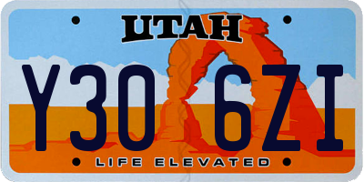 UT license plate Y306ZI