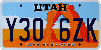 UT license plate Y306ZK