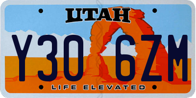 UT license plate Y306ZM