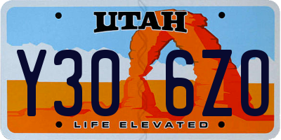 UT license plate Y306ZO