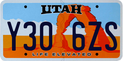 UT license plate Y306ZS