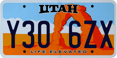 UT license plate Y306ZX