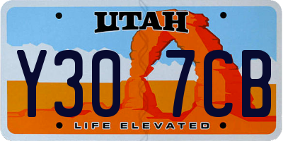 UT license plate Y307CB