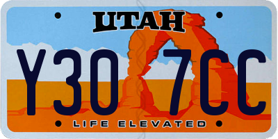 UT license plate Y307CC