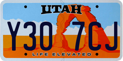 UT license plate Y307CJ