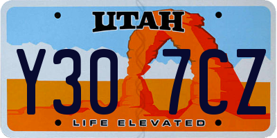 UT license plate Y307CZ