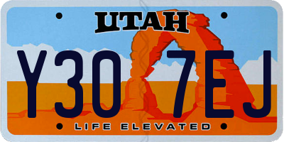 UT license plate Y307EJ