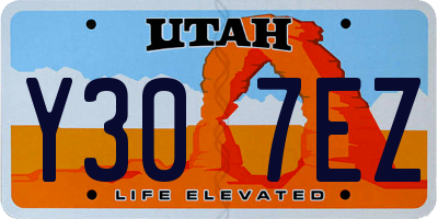 UT license plate Y307EZ