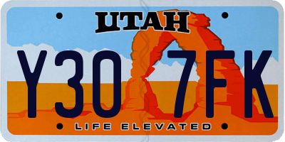 UT license plate Y307FK