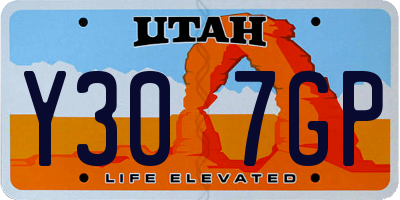 UT license plate Y307GP