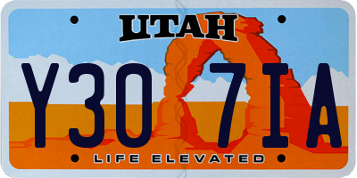 UT license plate Y307IA