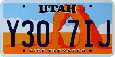 UT license plate Y307IJ