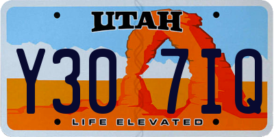 UT license plate Y307IQ