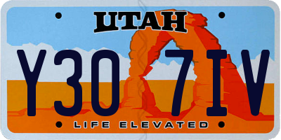 UT license plate Y307IV