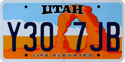 UT license plate Y307JB