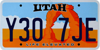 UT license plate Y307JE
