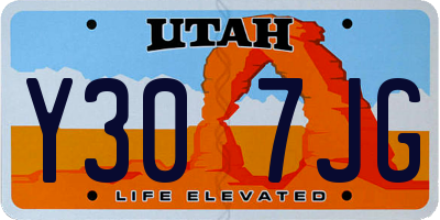 UT license plate Y307JG