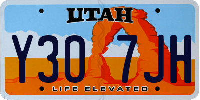 UT license plate Y307JH