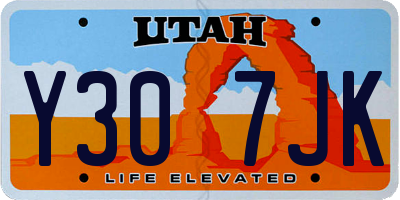 UT license plate Y307JK