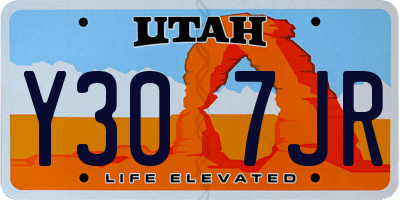UT license plate Y307JR
