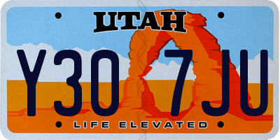 UT license plate Y307JU