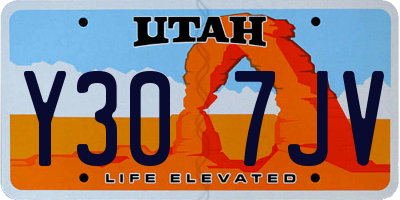 UT license plate Y307JV