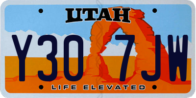 UT license plate Y307JW