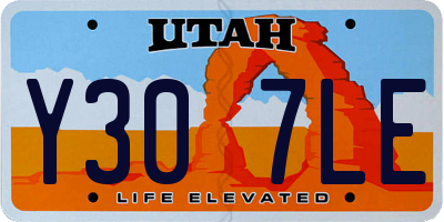 UT license plate Y307LE