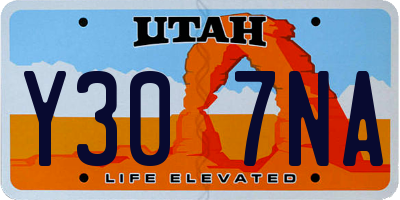 UT license plate Y307NA